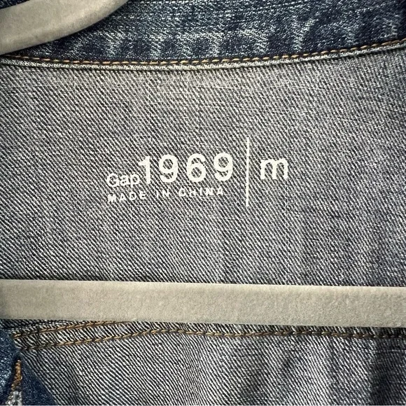 Vintage Gap Blue Denim Front Pocket Short Jacket Cotton Medium - Picture 4 of 7